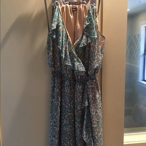 teal floral dress