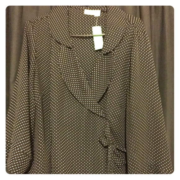 Black & White Wrap Blouse