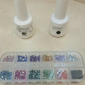 New Gelish Polish, 2 colors and nail art gemstones