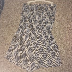 strapless navy blue and white romper