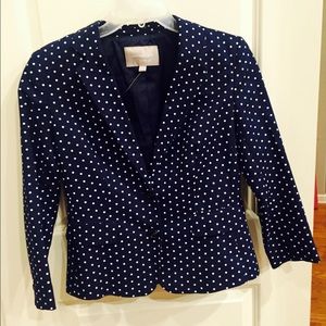 Banana Republic Navy Polka Dot Blazer