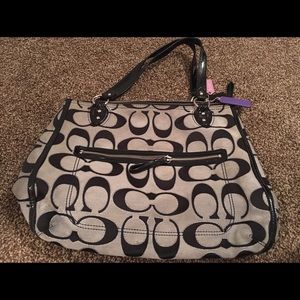 Coach purse with cleaner