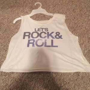 white crop top with galaxy writing