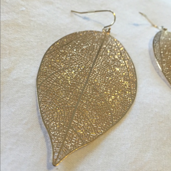 Delicate gold leaf earrings