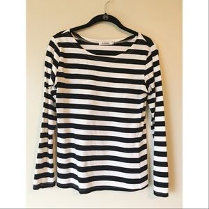 Black & White Striped Long Sleeve Shirt