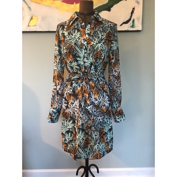 Michael by Michael Kors Collared Print Dress sz SM - Picture 1 of 4
