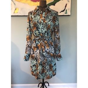 Michael by Michael Kors Collared Print Dress sz SM