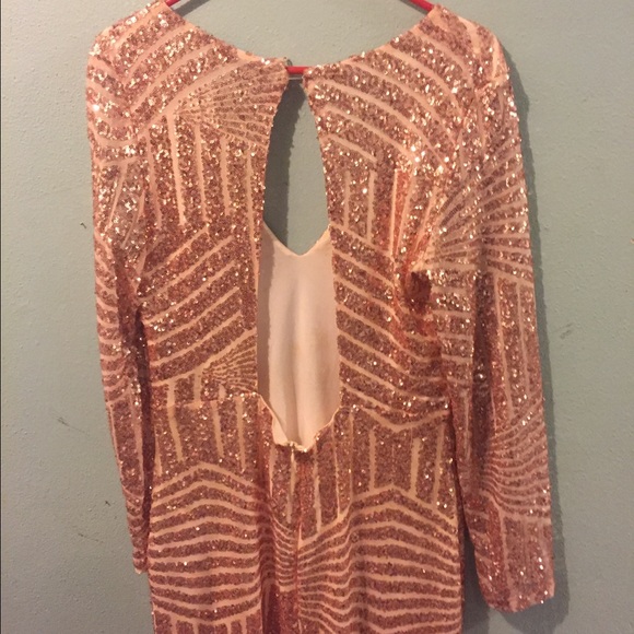 Curve Pink Sequin Evening dress - Picture 4 of 4