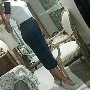 CHANEL pencil midi skirt Navy blue