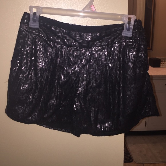 Black Sequin Shorts