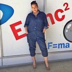 Denim boiler suit jumpsuit size 16