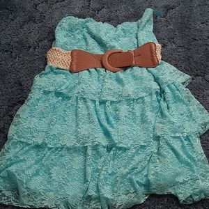 Strapless lace dress