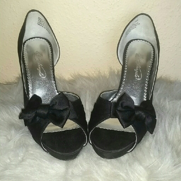 Black Satin Heels