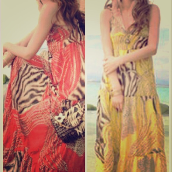 New Pattern V-Neck Gallus Dress Leopard