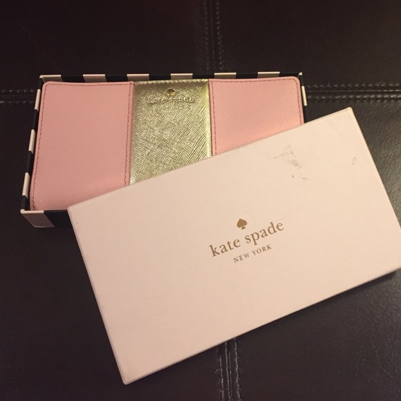 Kate Spade Baby Pink and Gold Fold Wallet BNWT