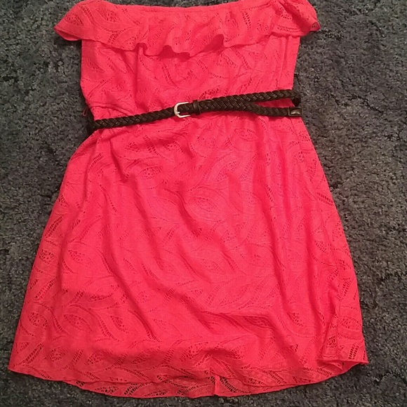 Pink strapless dress