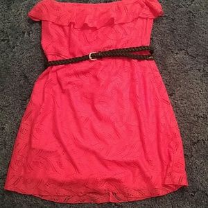 Pink strapless dress