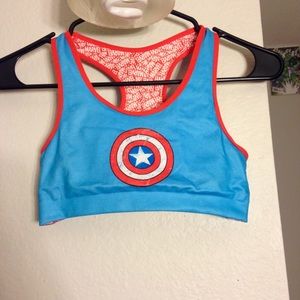 Captain America sports bra