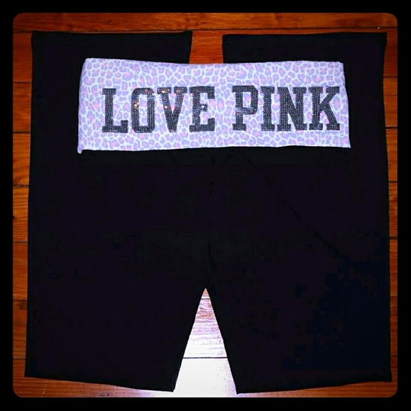 VICTORIA'S SECRET PINK BOOTCUT YOGA PANTS w/ BLING