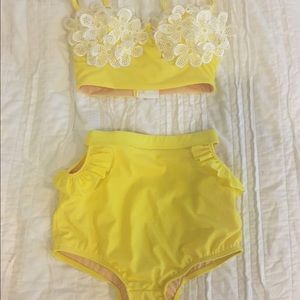 Yellow High Waist Bikini