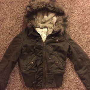 Abercrombie kids fur jacket L (fits women XS)