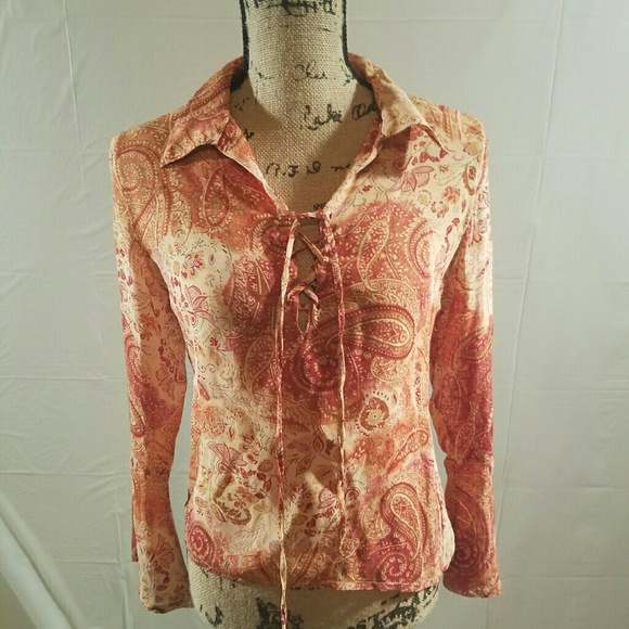 Long sleeve collard shirt (Paisley)