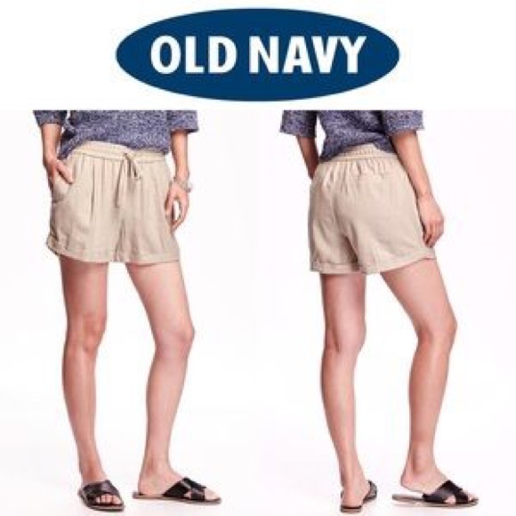 old navy linen blend shorts