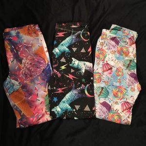 Three pairs funky leggings