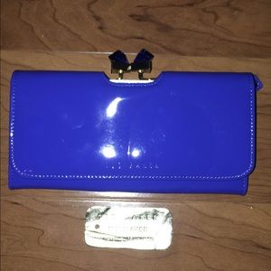 Ted Baker blue patent leather wallet