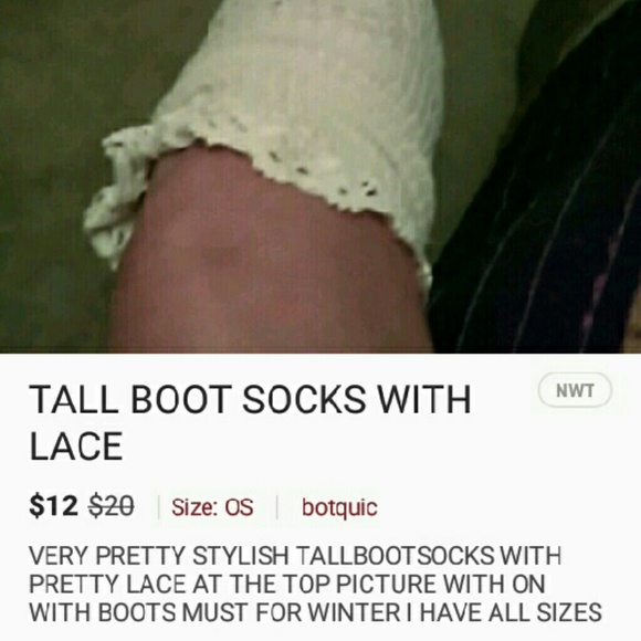 BOOTSOCKS TALL SOCKS WITH LACE AT TOP