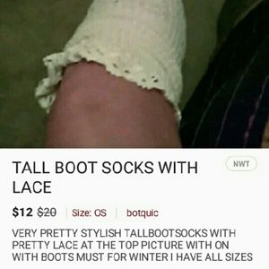 BOOTSOCKS TALL SOCKS WITH LACE AT TOP
