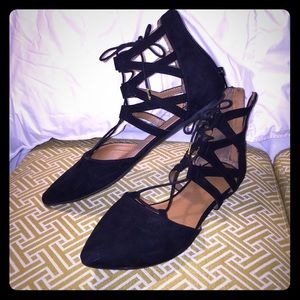 Black Lace Up Flats