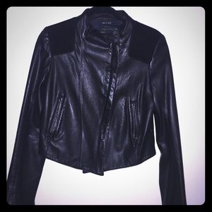 Rag & bone black lamb skin leather jacket