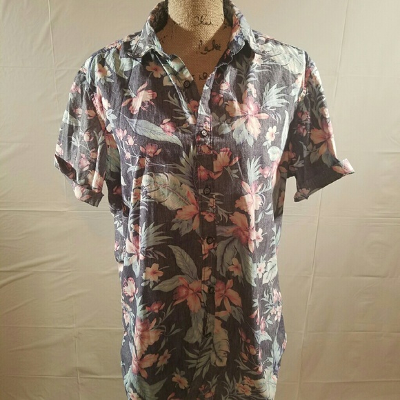 Denim & Flower- Unisex Button up (Floral)