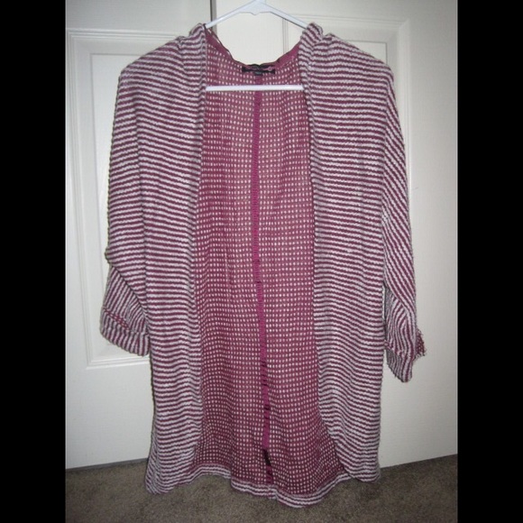 Red and white striped cardigan