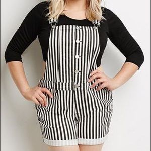 Striped overalls *plus size*