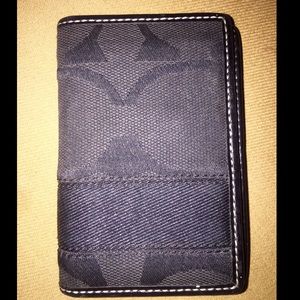Coach black leather men's wallet