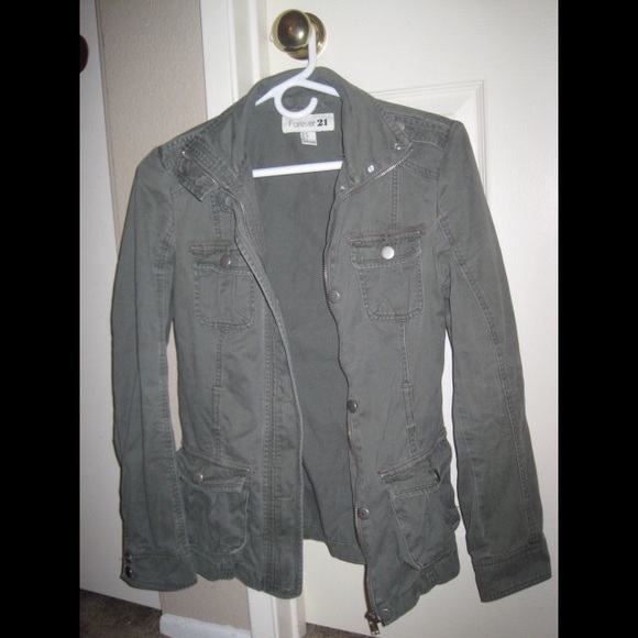 Olive green utility jacket