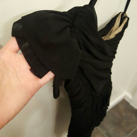 BEBE One Shoulder Little Black Cocktail Dress - Picture 3 of 3