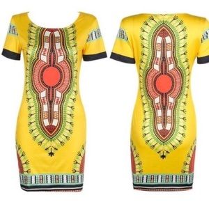 Dashiki fitted dress