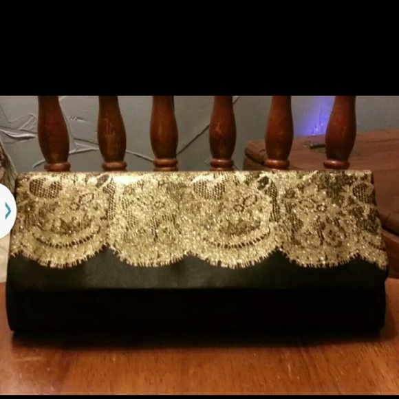 Black and gold evening clutch