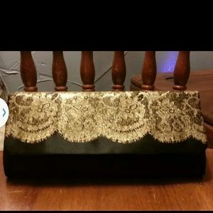 Black and gold evening clutch