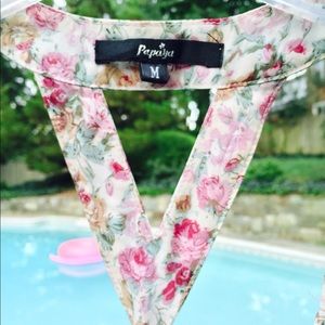 PAPAYA CHIFFON FLORAL TANK