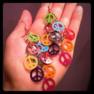 Peace dangling earrings
