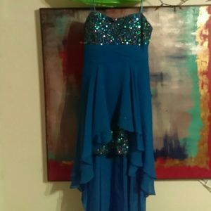 Prom/Banquet Hi-Lo Strapless Sequin dress
