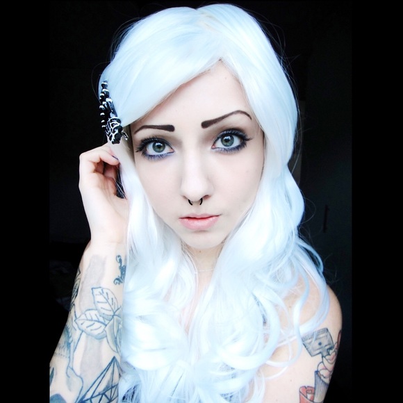 White cosplay Halloween wig 65cm - Picture 1 of 5