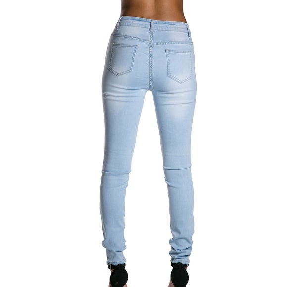 High Waisted Knit Denim - Picture 3 of 4