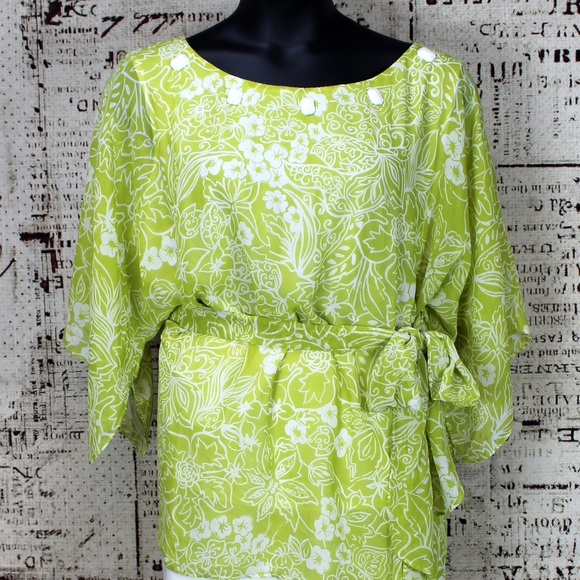 White and Green Floral Top and Pants