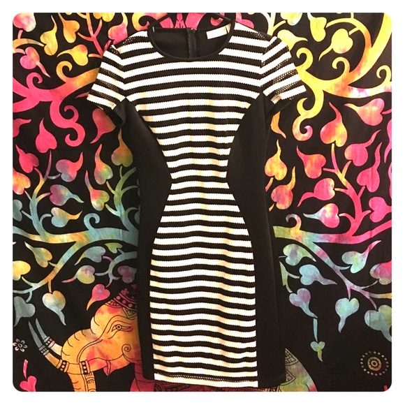 Black & White Bisou Bisou Dress by Michele Bombot
