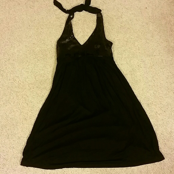 Black halter dress